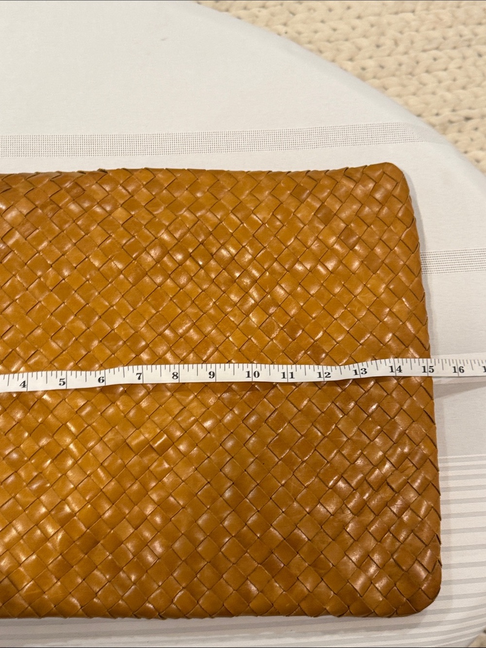 latico tan woven leather tote with brown handles - Picture 13 of 13